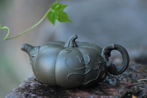 王芳紫砂壶 绿南瓜 