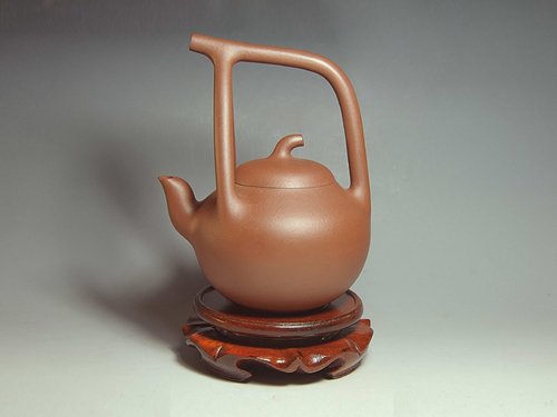 周冠华紫砂壶 北瓜提梁 