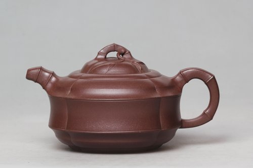 刁俊峰紫砂壶 抽角竹鼓 