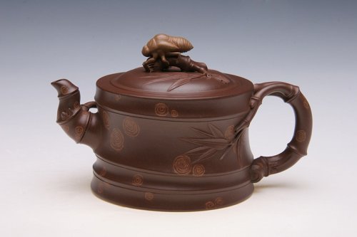 汪寅仙紫砂壶 蝉衣斑竹壶 