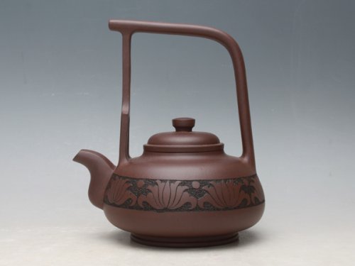 董建平紫砂壶 仰雨提梁 