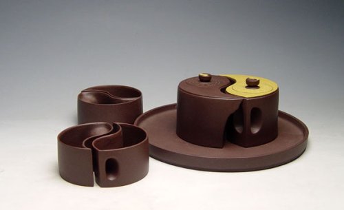 沈寅华紫砂壶 阴阳太极套具 