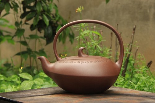 吴群祥紫砂壶 合欢提梁 