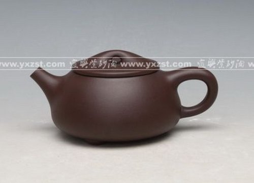 施月红紫砂壶 石瓢 