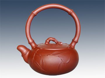 陈焱紫砂壶 竹趣提梁周群芬 