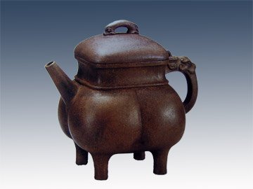 陈鸣远紫砂壶 瓦菱壶 