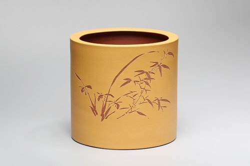 蒋泽军紫砂壶 笔筒（霍春阳书画） 