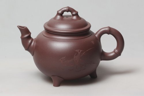 顾建芬紫砂壶 足鼎 