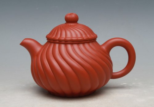 吴国芬紫砂壶 朱泥潘壶 