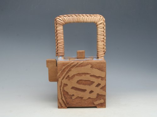 眭龙俊紫砂壶 方正提梁 