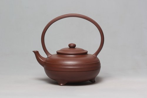 费明华紫砂壶 线韵提梁 