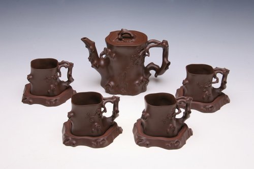 汪寅仙紫砂壶 九头高寿梅桩 