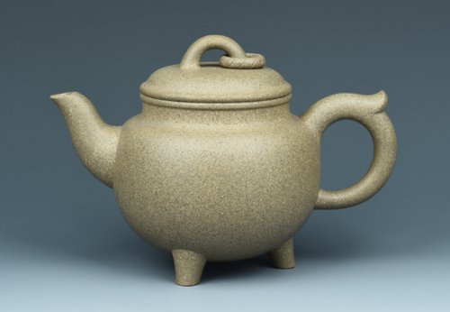 张勇强紫砂壶 三足鼎环 