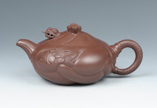 戴建明紫砂壶 鱼化龙 