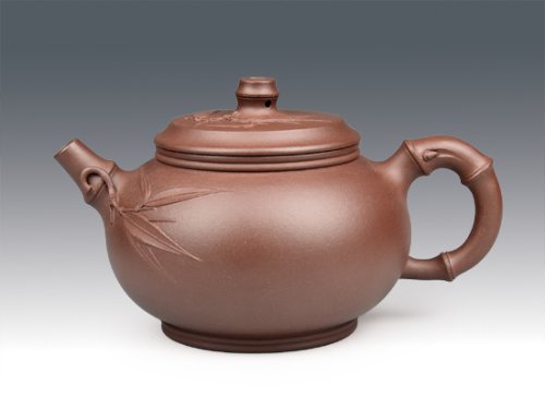 冯盘军紫砂壶 双线圆竹 