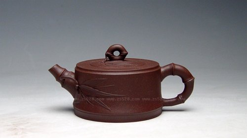 吴建平紫砂壶 《竹趣》紫泥，1800cc 