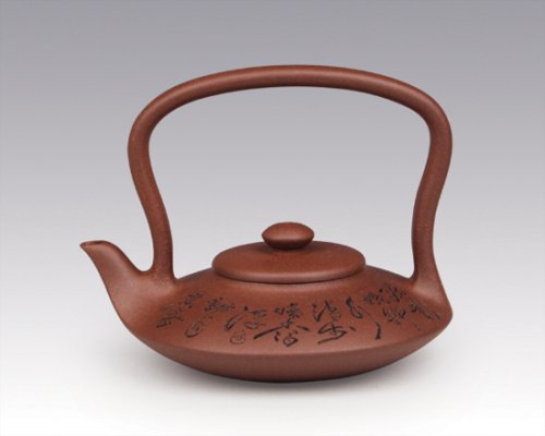 孙越芳紫砂壶 曲意提梁 