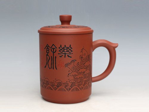董建平紫砂壶 鱼乐杯 
