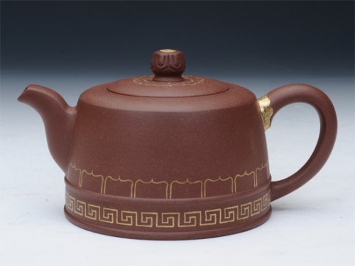 施月红紫砂壶 德钟 