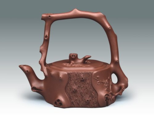 姜建荣紫砂壶 梅椿提梁 