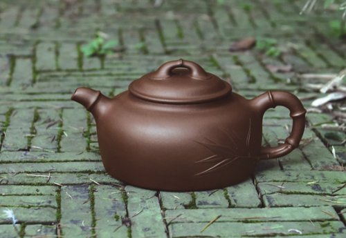 王旭生紫砂壶 凝砂劲竹 