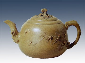 裴石民紫砂壶 五福蟠桃 