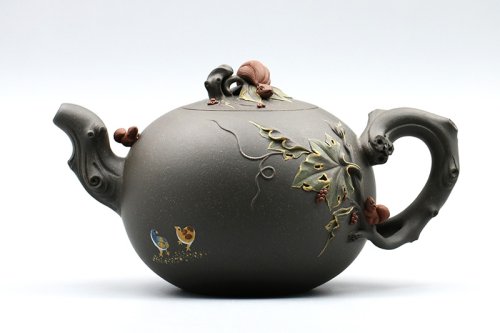 桑黎兵紫砂壶 松鼠葡萄壶 