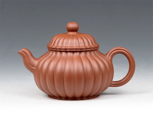 冯盘军紫砂壶 筋纹菊蕾 
