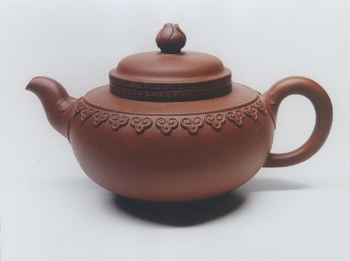 周俊鹏紫砂壶 平底如意 