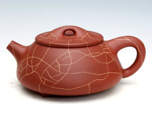 范荣仙紫砂壶 开片石瓢 