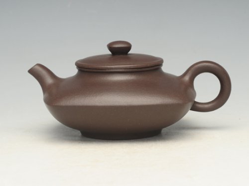 邵文紫砂壶 扁方圆 
