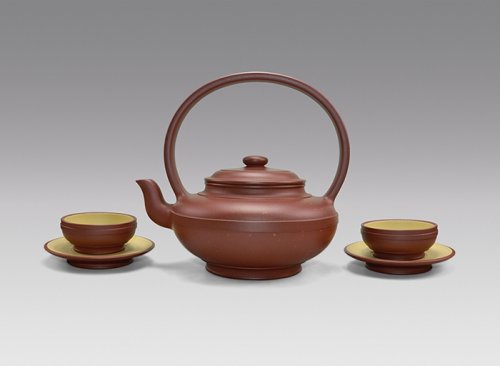 刘军华紫砂壶 线圆提梁套壶 