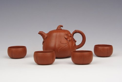 潘月初紫砂壶 南瓜套具 