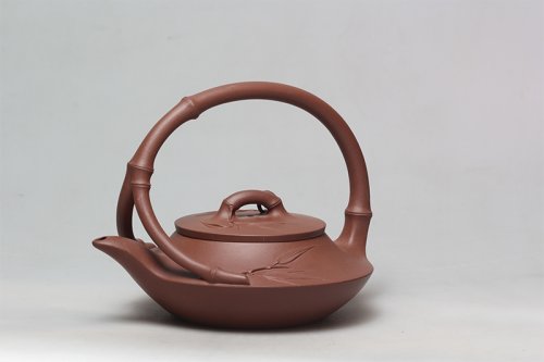 佘燕敏紫砂壶 竹节提梁 