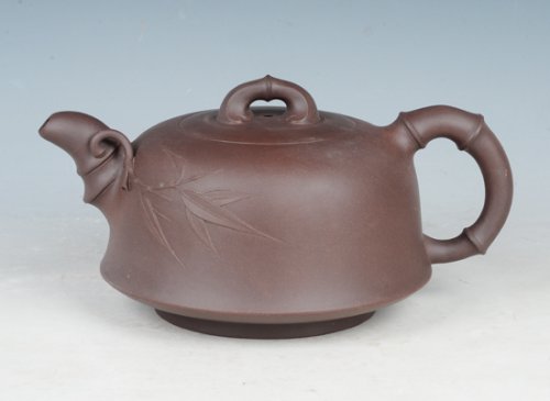 曾建丁紫砂壶 圆竹 