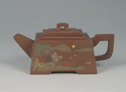 潘国良紫砂壶 长方光华 