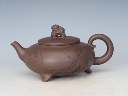 李开宏紫砂壶 三足狮鼎 