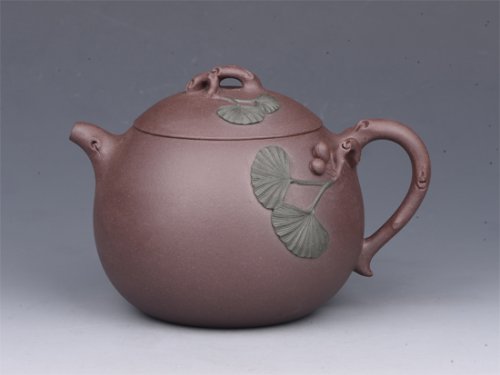 邹健紫砂壶 银杏壶 