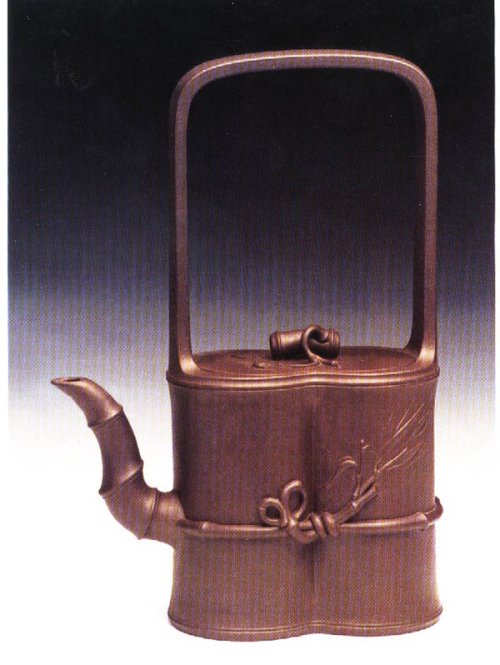 徐达明紫砂壶 双竹提梁壶 