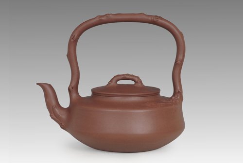 周志和紫砂壶 枫叶提梁 