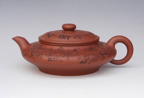 姚芳紫砂壶 书扁 