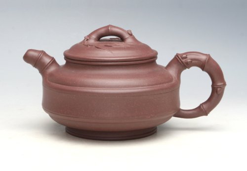 朱球紫砂壶 双线竹鼓（底槽清） 