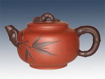 潘建明紫砂壶 双色竹段 