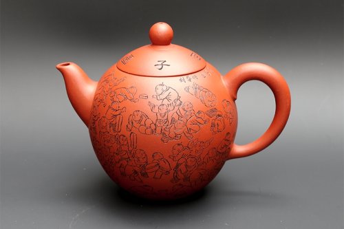 鲍正平紫砂壶 百子 