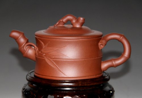 张芳紫砂壶 竹段 