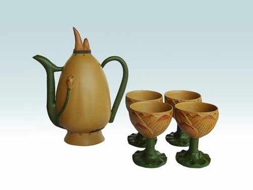 贺洪清紫砂壶 荷花酒具 