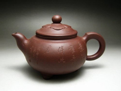 管小平紫砂壶 花开富贵 