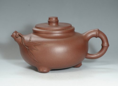 史和兴紫砂壶 三脚竹段 