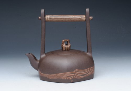 吴卫军紫砂壶 古井提梁 