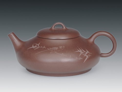 罗有财紫砂壶 扁石瓢 